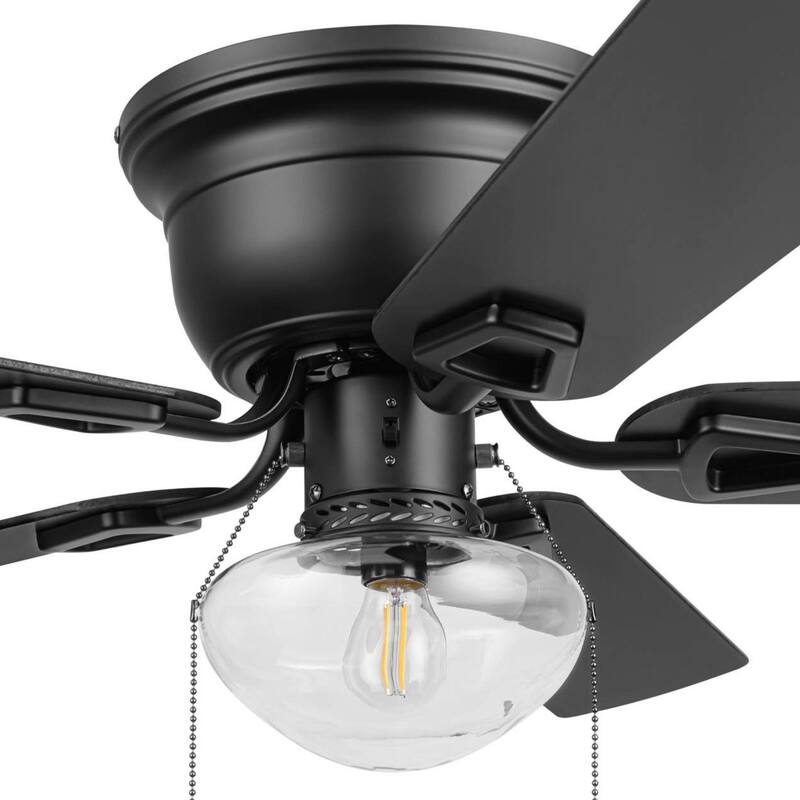 Honeywell 42" Halle Indoor Matte Black Ceiling Fan with Light & Pull Chain - 42 Inches