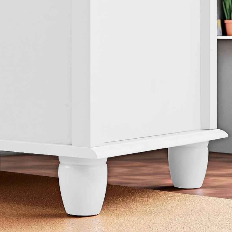 White 5 Drawer Dresser, Tall Chest of Drawers with Wide Top, Wood Storage Cabinet for Bedroom, Hallway, Office