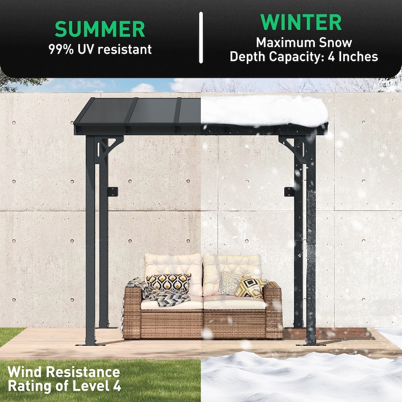 Outdoor Wall Mounted Gazebos, Lean to Gazebo with Sloped Roof