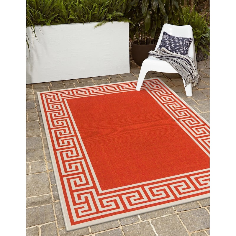 Outdoor Trisha Collection Area Rug - Rust Red - 5'3"x8'