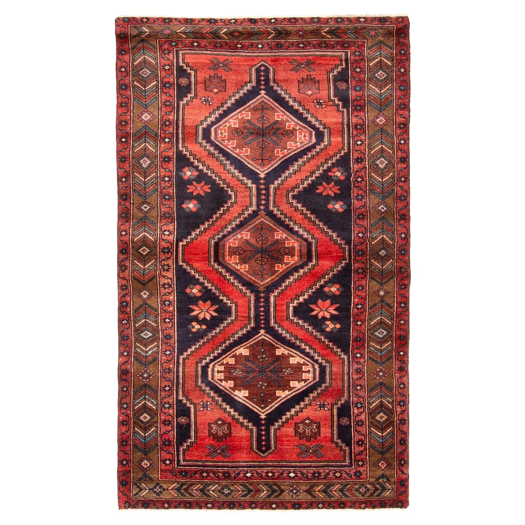 ECARPETGALLERY Hand-knotted Andelz Red Wool Rug - 4'2 x 7'3