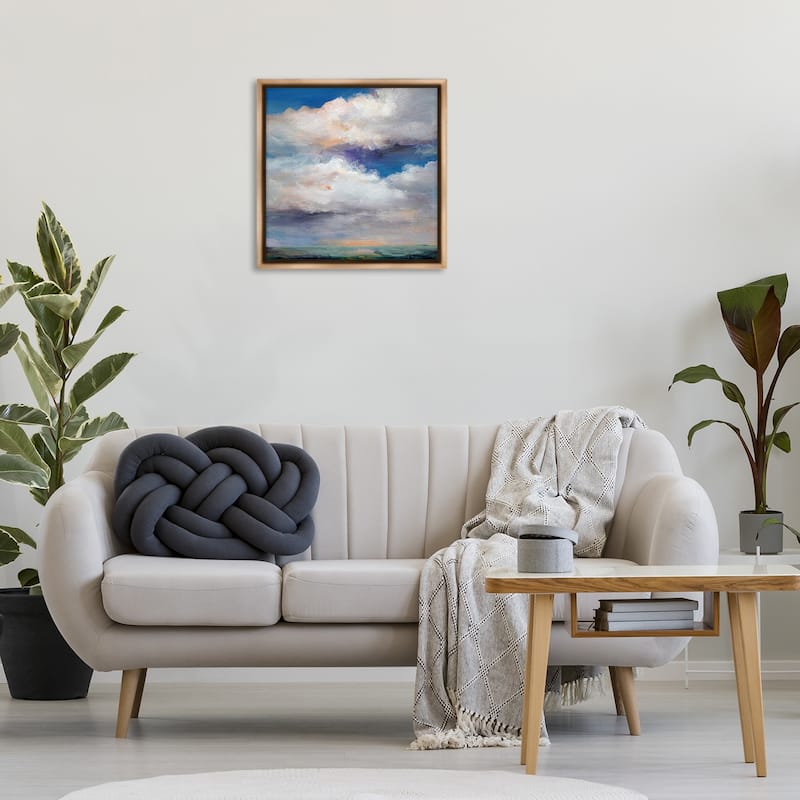 Stupell Restless White Clouds Framed Floater Canvas Wall Art Design By Karen Hale