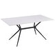 preview thumbnail 59 of 131, Elega Modern Sintered Stone Dining Table Modern Trestle Base Powder-Coated Steel Frame Kitchen Table - 47"-71"