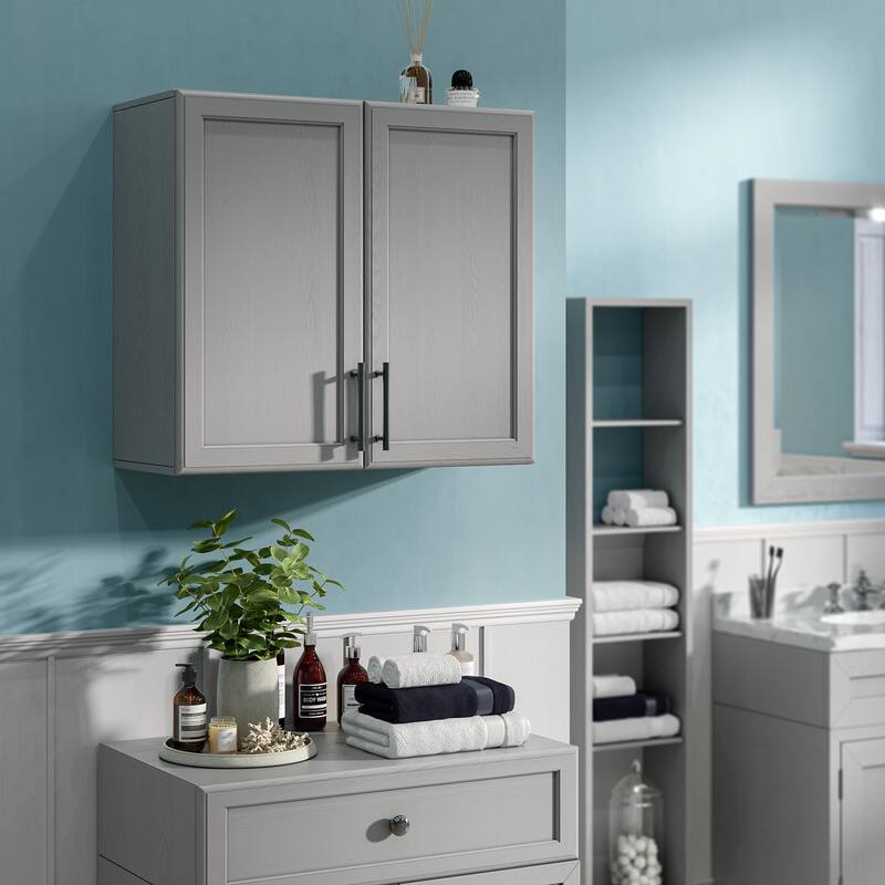 Shaker Style Wall Storage Cabinet with 2 Doors & Shelf