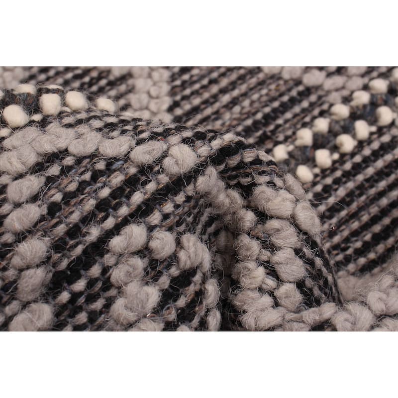 ECARPETGALLERY Braid weave Sienna Grey Wool Rug - 4'0 x 6'0