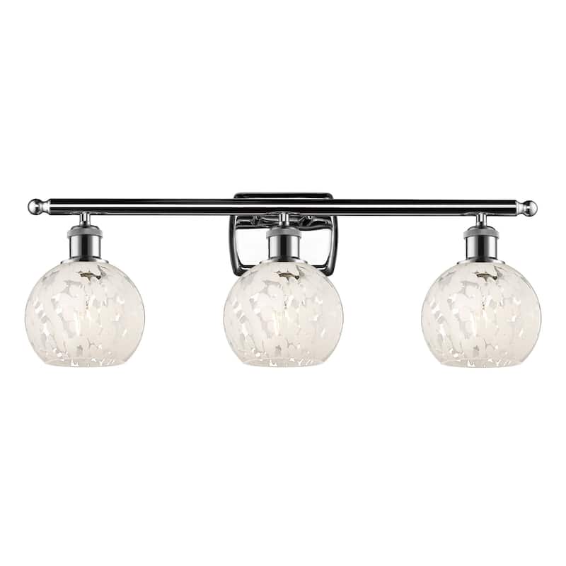 Innovations Lighting 516-3W-9-26-White Mouchette-Bathroom Vanity Light - Polished Chrome / White Mouchette