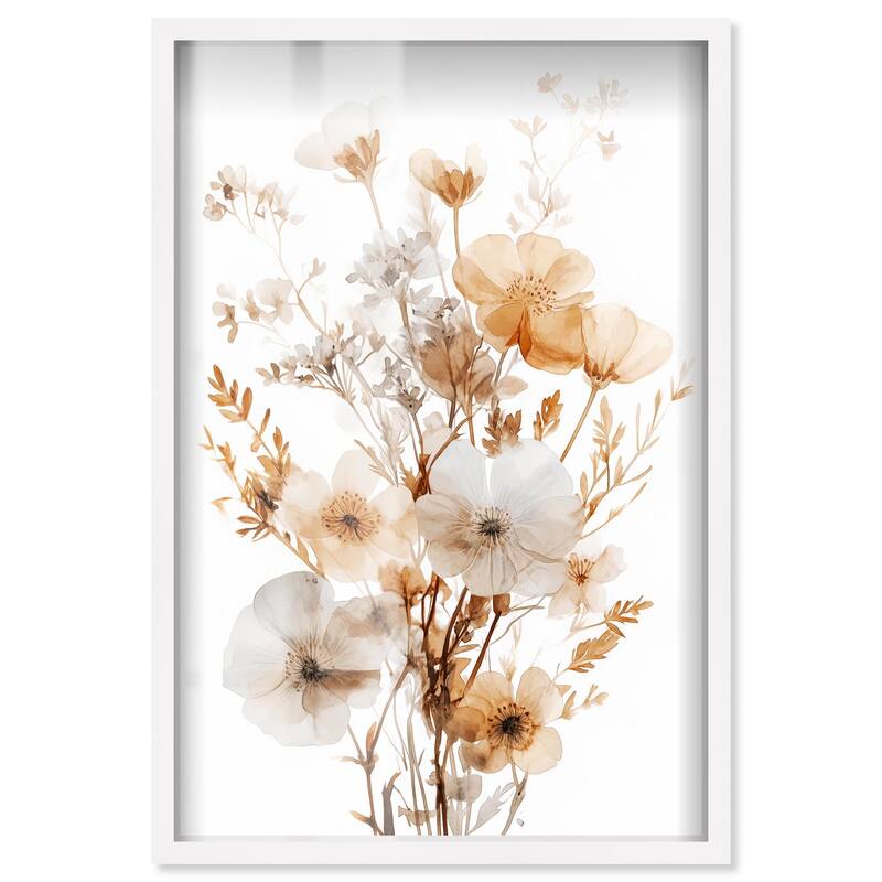 Parchment Petals Shadowbox by Art Remedy - White - 10" x 15"
