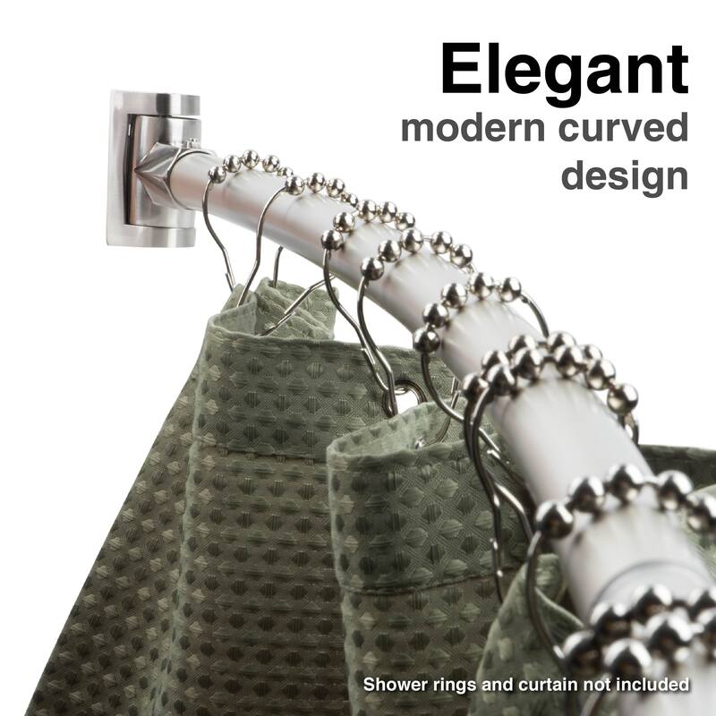 Curved Shower Curtain Rod Adjustable 36 to 61 inches by JS Jackson Supplies