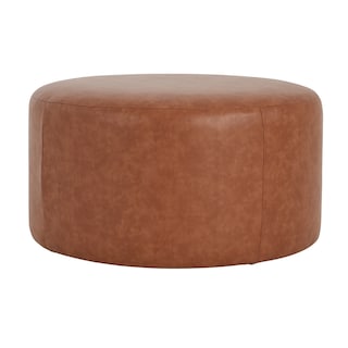 Olias Velvet Upholstered Round Ottoman by Christopher Knight Home