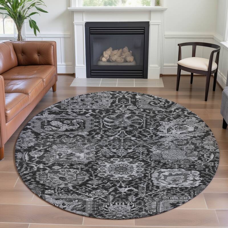 Premium Washable Super Soft Traditional Farmhouse Mayfield Rug - Gray - 8' x 8'