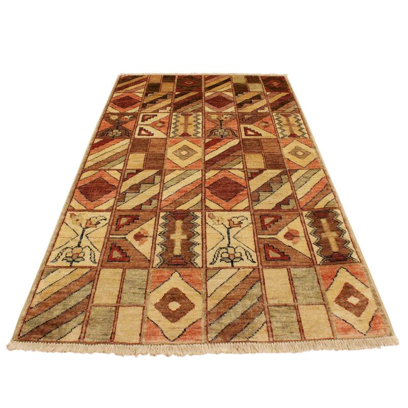 Rustica Mosaic Gabbeh Hand-Knotted Wool Area Rug