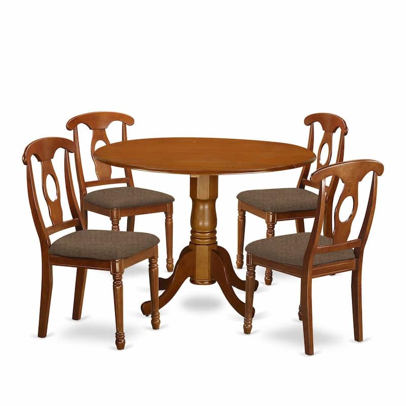 Kitchen Nook Dining Set - 5 Piece Table & Chair Set - Small Round Table for Dining Room