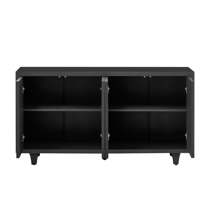 Stylish Storage Cabinet Sideboard Wooden Cabinet with Embossed Curved Doors,Suitable for Living Rooms, Entrance and Study Rooms
