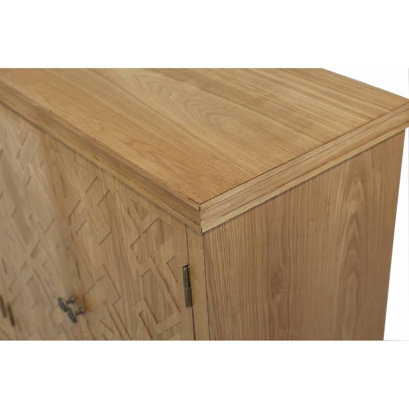 59in Brown Accent Cabinet with 4 Doors