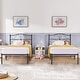 preview thumbnail 24 of 29, VECELO Kids Bed Frame, Twin Size Bed Set of 2 Black