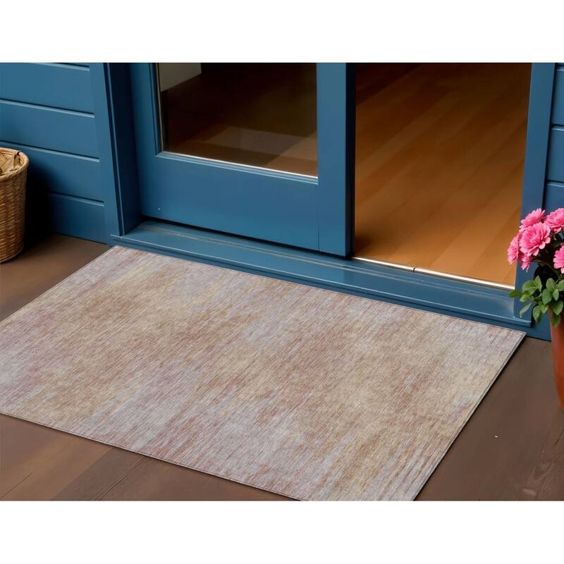 HomeRoots Abstract Transitional Rectangle Outdoor Rug - 3' x 5'