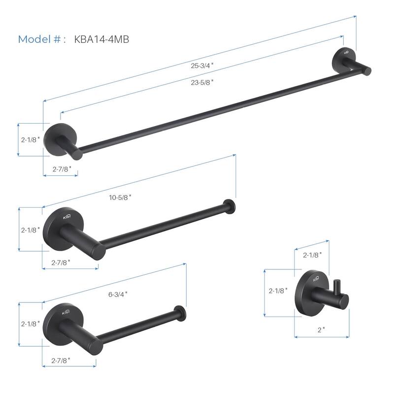 Circular 4-Piece Bathroom Hardware Set