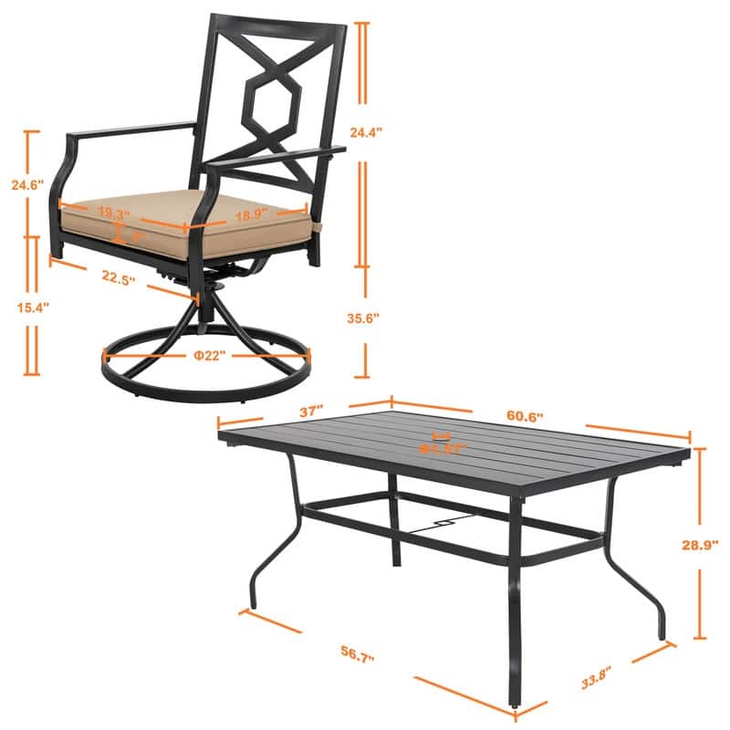 Outdoor Set With Swivel Chairs