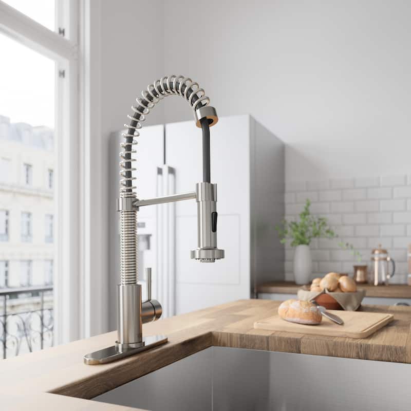 VIGO Edison 19" H Single Handle Pull-Down Sprayer Kitchen Faucet