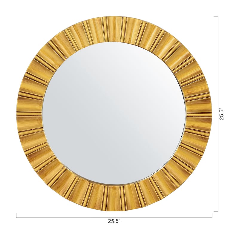 25" Modern Gold Round Decorative Wall Bathroom Vanity Mirror