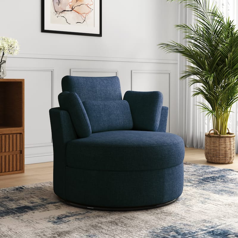 Upholstered Barrel Swivel Accent Chairs