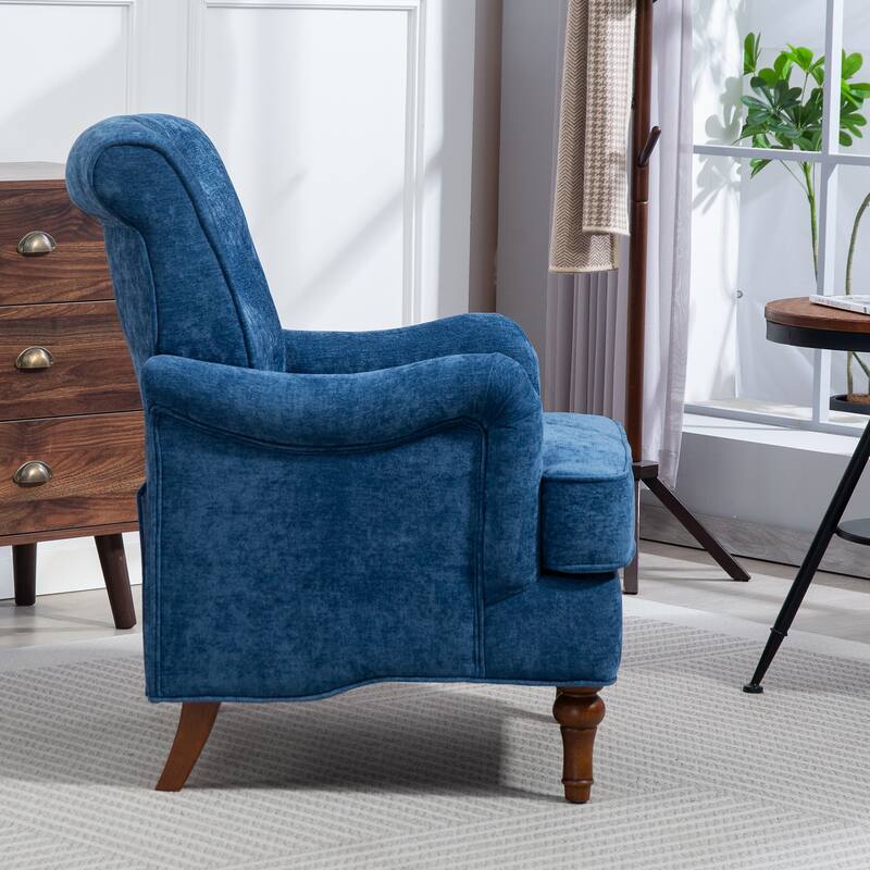 Chenille Accent Chair with Retro Legs