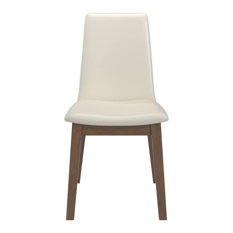 Harstad Wood Finish White Vegan Leather Dining Chair (Set of 2) by iNSPIRE Q Modern