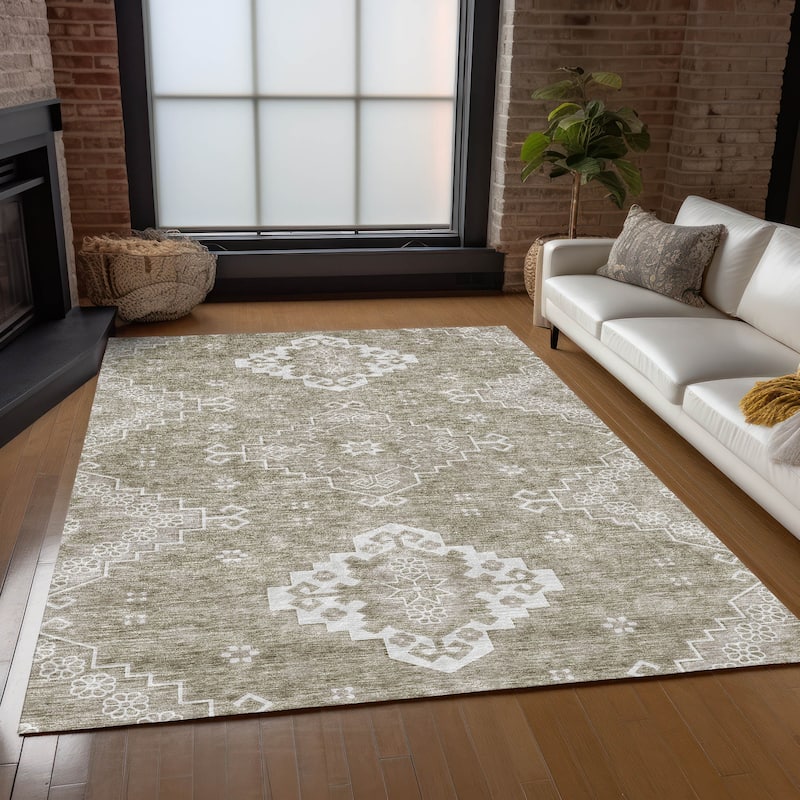 Machine Washable Indoor/ Outdoor Chantille Traditional Boho Rug