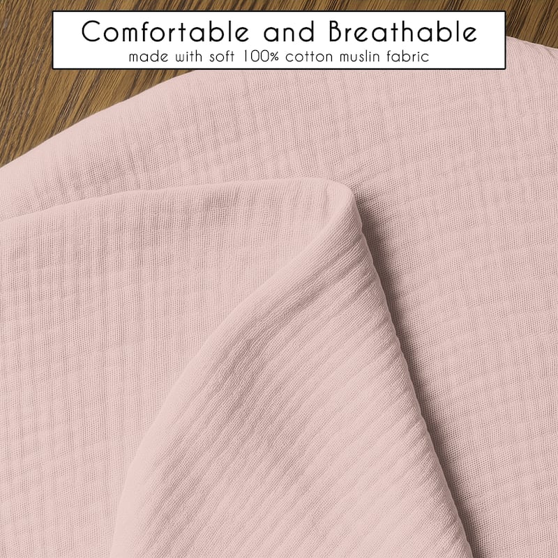 Sweet Jojo Designs Pink Bows Girl 2 Pack 100% Cotton Muslin Nursing Pillow Covers - Solid Blush, Bow for the Ballet Collection