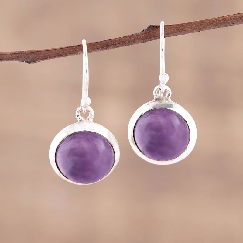 NOVICA Celestial Promise, Amethyst dangle earrings - 1.2*0.6