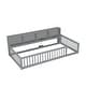preview thumbnail 36 of 37, Twin XL Size Wood Daybed with Bedside Storage Cabinets, Modern Kids Floor Bed Frame with Charging Station