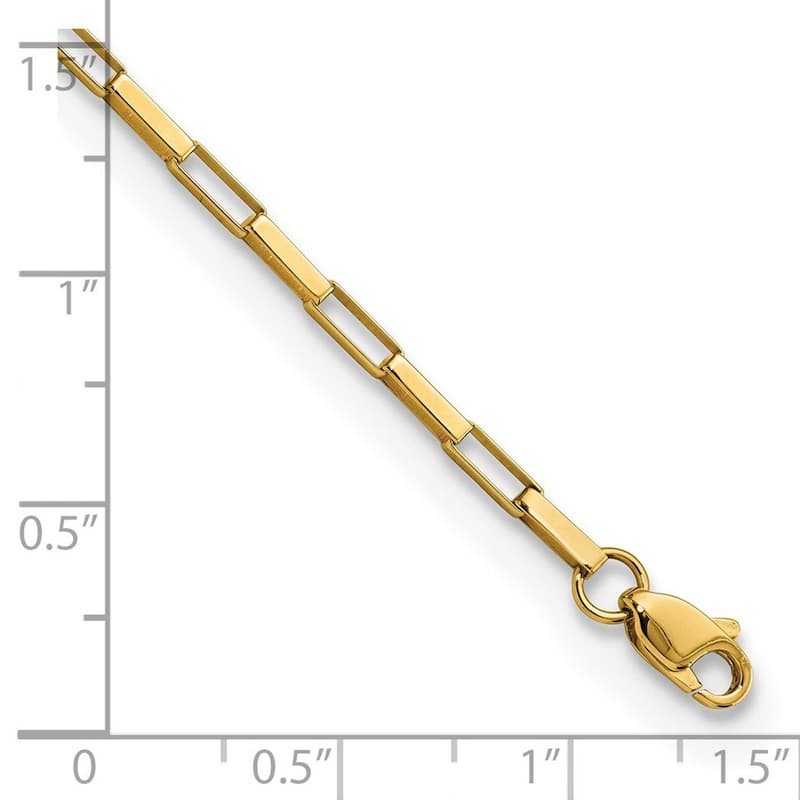 Curata 14k Gold Polished Fancy Box Links Bracelet 7.5 Inch