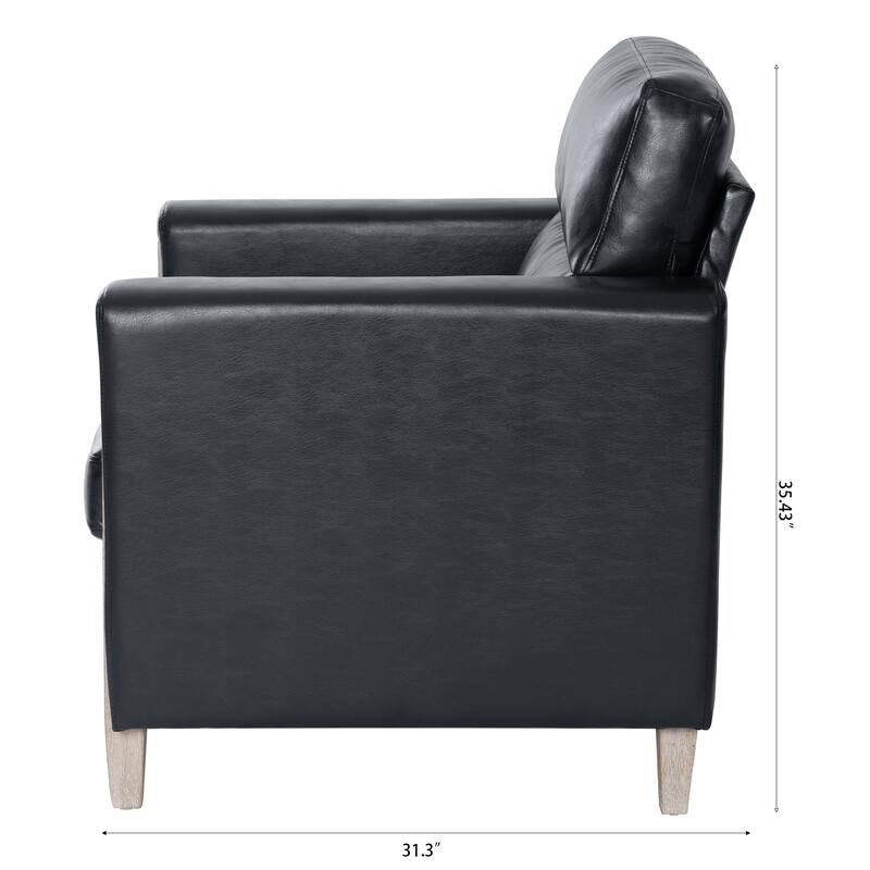 1-Seater Sofa with High-Resilience Sponge, Solid Wood Frame for Small Spaces