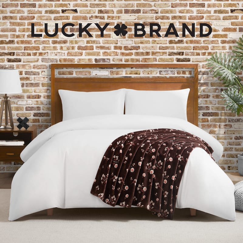Lucky Brand Daisy Plush Throw Blanket