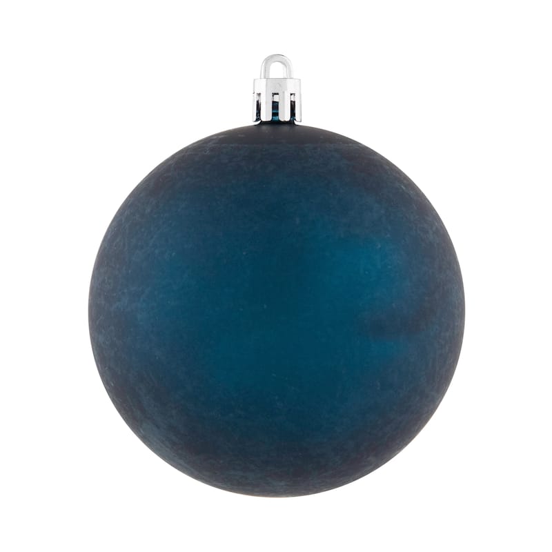 32ct Sapphire Blue Shatterproof 2-Finish Christmas Ornaments 3.25"