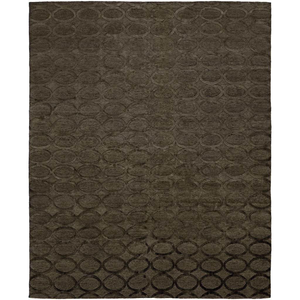 Modern Hand-Knotted Wool & Viscose Area Rug