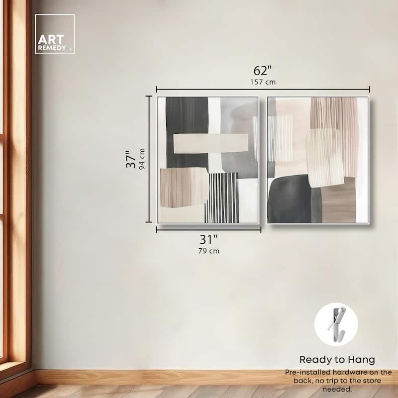 Floating Shapes II Canvas Set of 2 by Art Remedy