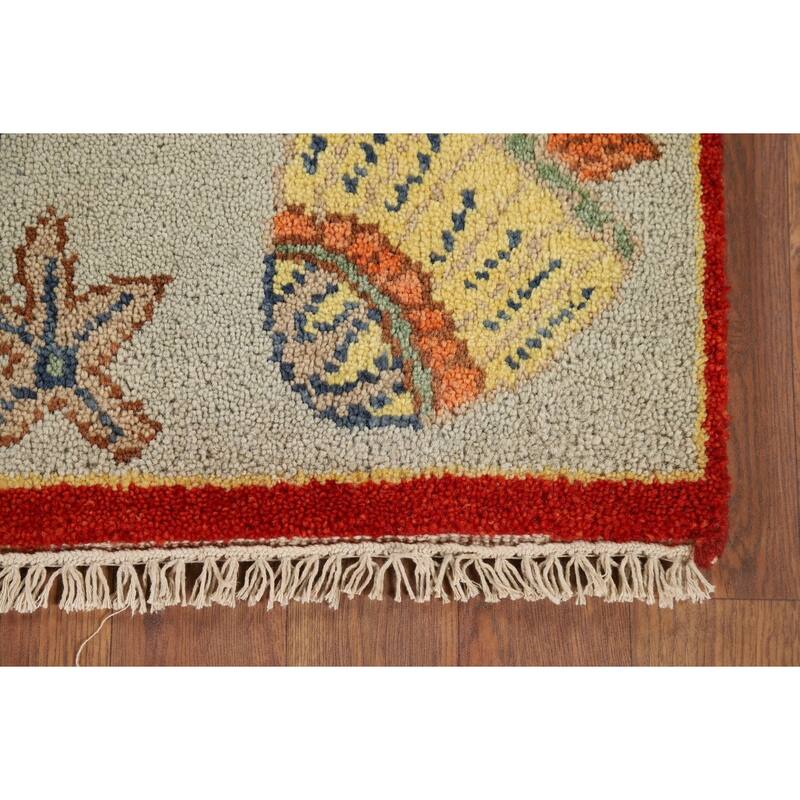 Animals Design Art Deco Accent Rug Handmade Wool Carpet - 2'0" x 3'0"