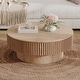 preview thumbnail 24 of 61, Modern Solid Wood Veneered Round Coffee Tea Table with Storage