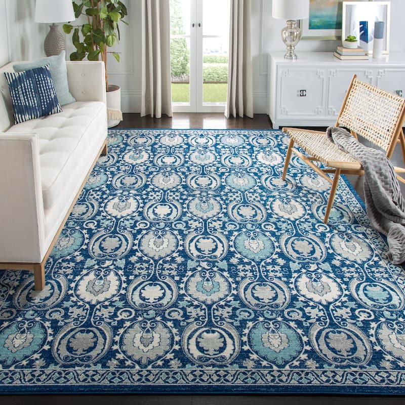 SAFAVIEH Evoke Lizan Distressed Vintage Boho Rug - 11' x 15' - Blue/Ivory