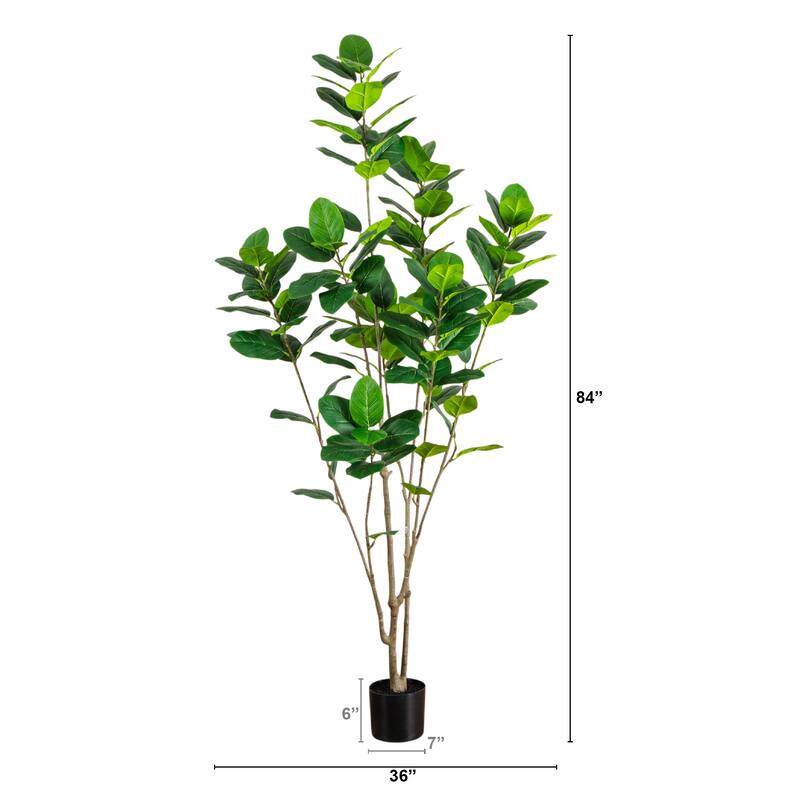 7-ft Artificial Minimalist Audrey Ficus Tree - Green