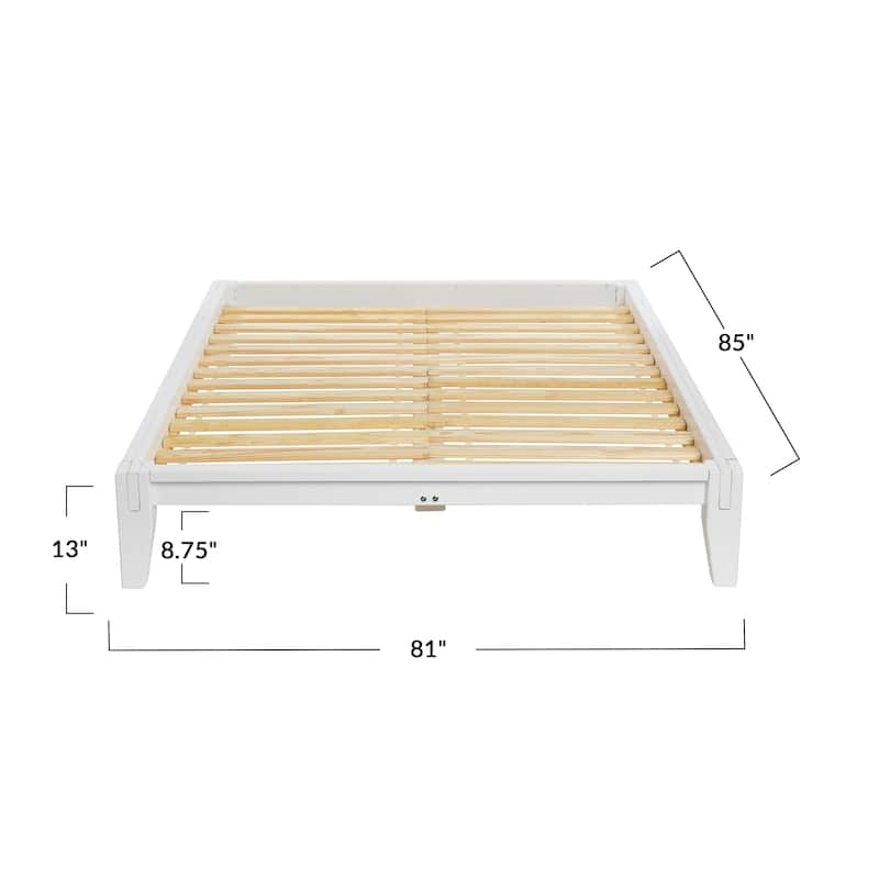 Yume Solid Wood Platform Bed with Japanese Joinery