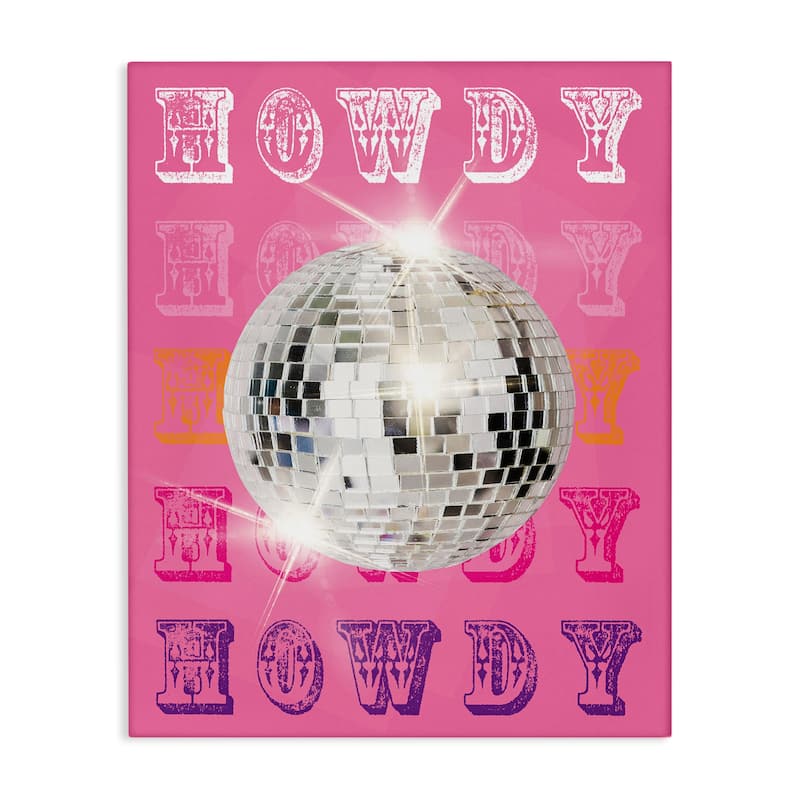 Stupell Howdy Retro Disco Ball Canvas Wall Art Design By Susan Arnot - 24 x 30