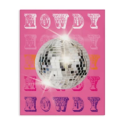 Stupell Howdy Retro Disco Ball Canvas Wall Art Design By Susan Arnot