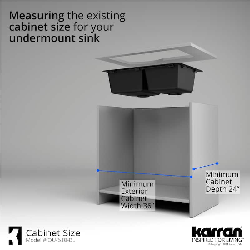 Karran Undermount Quartz Double Bowl Kitchen Sink
