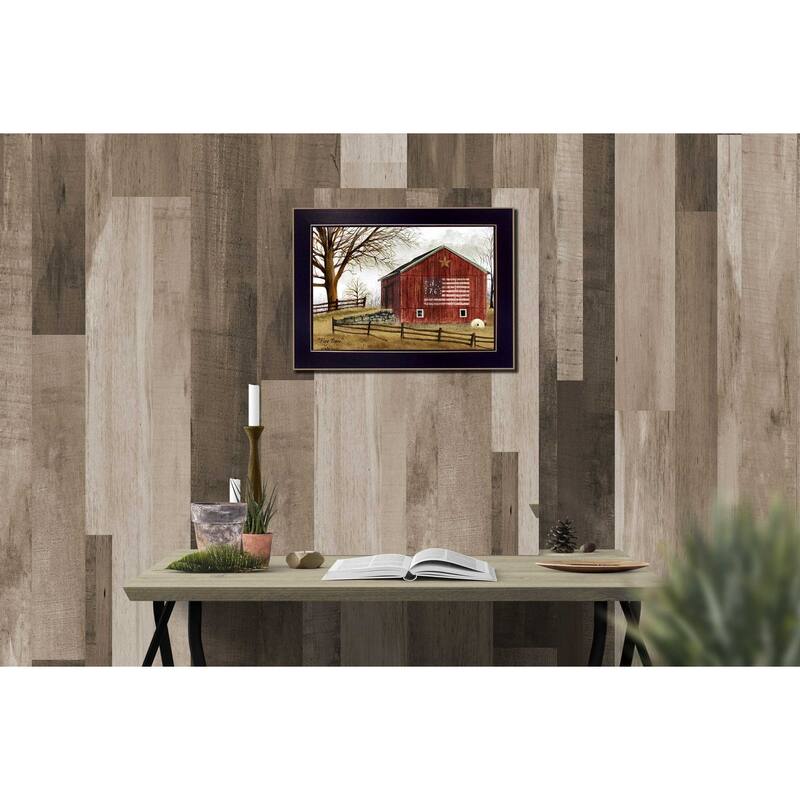 TrendyDecor4U Contemporary "Flag Barn" Framed Print Wall Art by Billy Jacobs