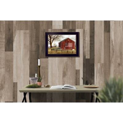 TrendyDecor4U Contemporary "Flag Barn" Framed Print Wall Art by Billy Jacobs