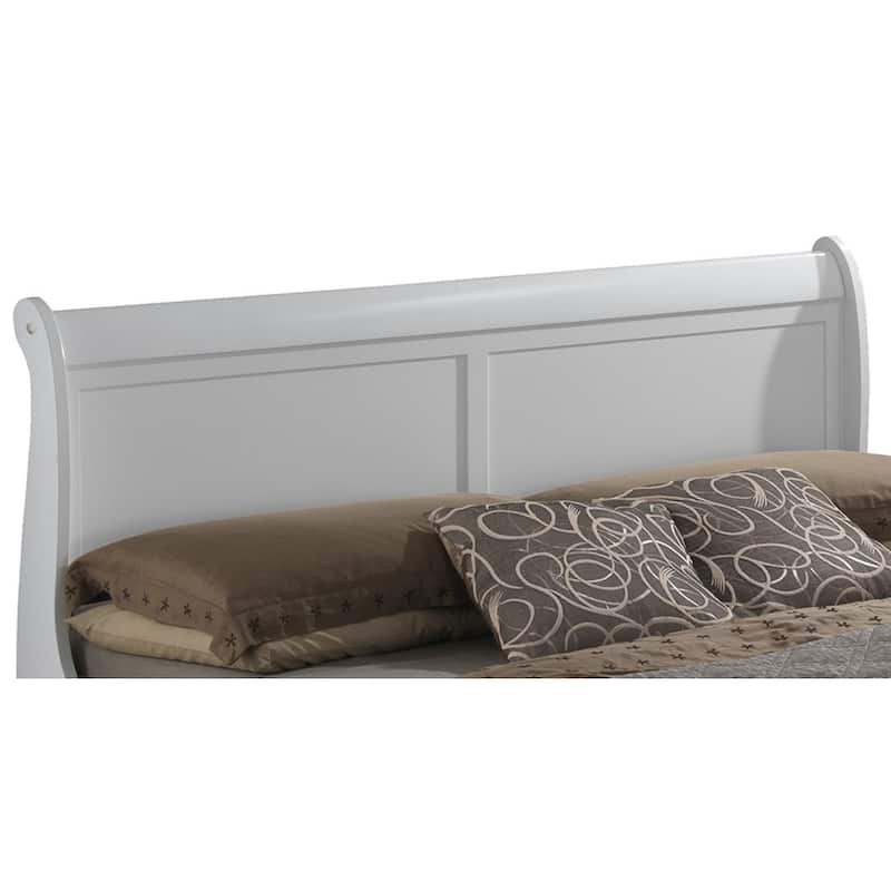 Wooden Sleigh Queen Platform Bed - 84" - White