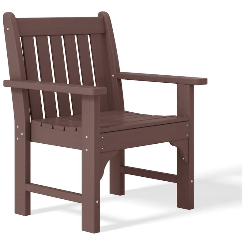 Polytrends Laguna Outdoor Patio 3-Piece Garden Arm Chair Conversation Set With Side Table