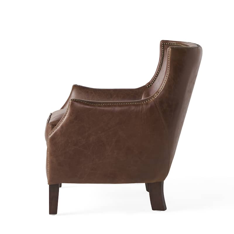 Njord Vintage Light Brown Leather Club Chair by Christopher Knight Home